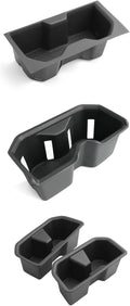 WEIPIN for 4PCS Center Console Cup Holder Insert - Center Console&Armrest&Third Row TPE Materials Compatible with 2023-2026 Sequoia(SR/Limited/Platinum/TRD Pro/1794 Edition/Capstone)