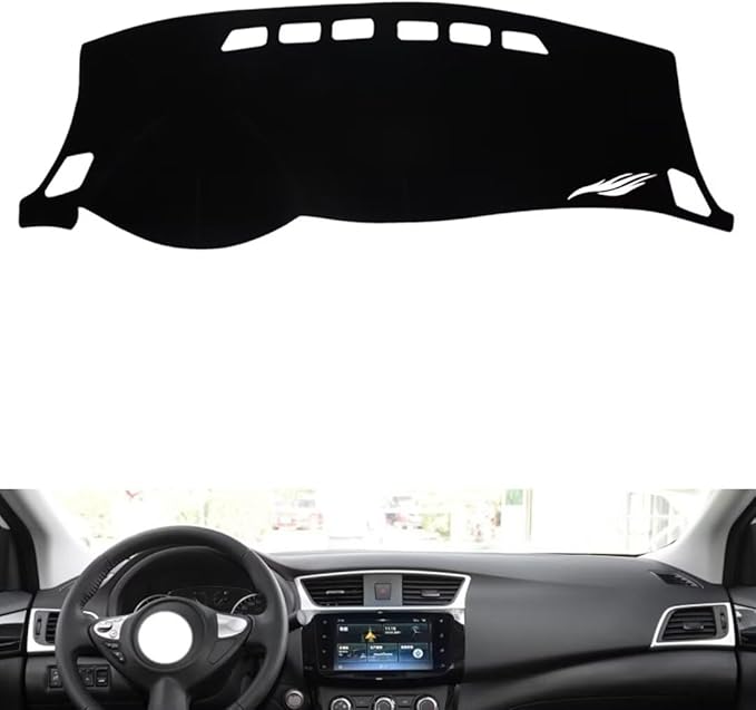 leather dashboard cover Compatible with Nissan NEW sylphy 2012-2019，dash cover（black）