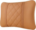 Car seat headrest Leather Car Fit for Seat Rest Cushion Headrest Car Neck Pillow Fit for BMW (Color : Brown-01)