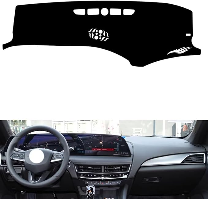 Leather Dashboard Cover Compatible with Cadillac CT5（No HUD） 2024-2025，Dash Cover（Black）