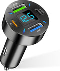 Augeny USB C Car Charger, 4 Port Auto Fast Charger with USB PD Type C & QC 3.0, Cigarette Lighter USB Automotive Adapter Compatible with Most Mobile Cell Phone, Car Accessories (PD+Type C)