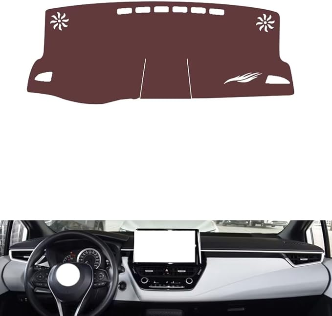 Leather Dashboard Cover Compatible with Toyota Corolla （NO HUD） 2019-2023，Dash Cover, Non-Slip Dash Cover, Dash mat Dashboard Cover, Interior Dash Covers