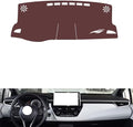 Leather Dashboard Cover Compatible with Toyota Corolla （NO HUD） 2019-2023,Dash Board Cover mat Anti-Slip Sun-Proof and dust-Proof(Brown)