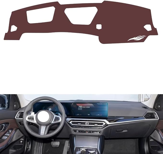 Leather Dashboard Cover Compatible with BMW New 3 Series (HUD 2023-2024，Dash Cover, Non-Slip Dash Cover, Dash mat Dashboard Cover, Interior Dash Covers