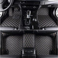 Custom Waterproof Leather Car Floor Mats Fit for Most Car SUV Truck & Sportscar All Weather Protection Vehicles (Black Beige)