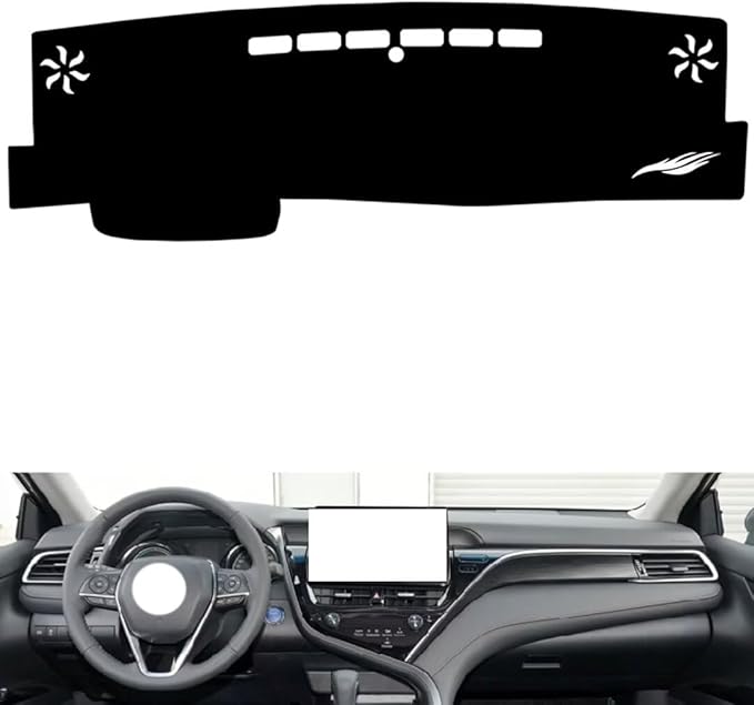 leather dashboard cover Compatible with Toyota Camry（NO HUD） 2021-2023，dash cover（black）