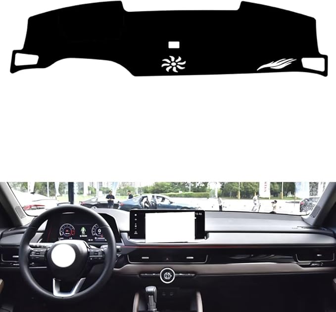 leather dashboard cover Compatible with HONDA Inspire (NO HUD 2023，dash cover（black）