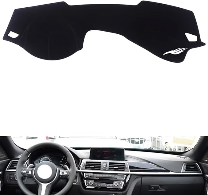 leather dashboard cover Compatible with BMW 3 series/GT (No speaker 2013-2019，dash cover（black）
