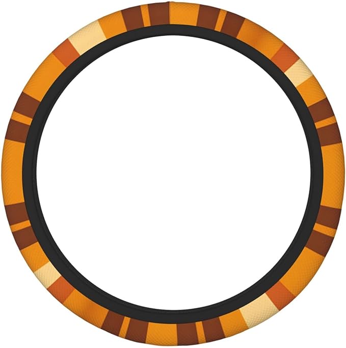 Steering Wheel Cover Polyester Thick Non-Slip Car Steering Wheel Cover Protector Universal 15 Inch, Yellow Buffalo Plaid,Check