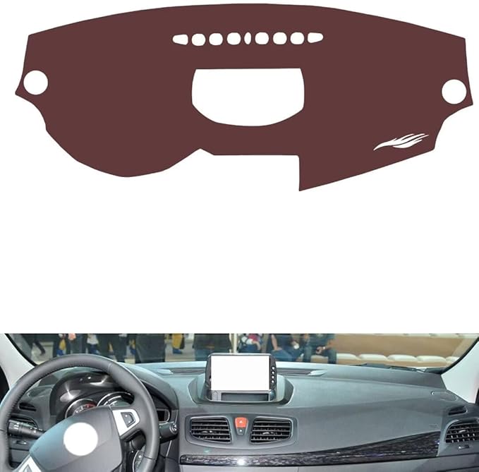 Leather Dashboard Cover Compatible with Renault Fluence（Navigation），Dash Cover, Non-Slip Dash Cover, Dash mat Dashboard Cover, Interior Dash Covers