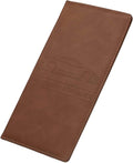 HARFINGTON Car Registration and Insurance Holder 9.65" x 4.92" PU Leather Vehicle Glove Box Organizer Storage Accessories Men Women Car ID Holder for License ID Card Bank Card, Brown