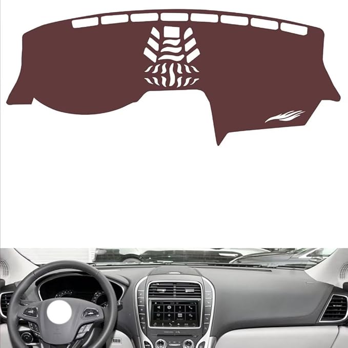 Leather Dashboard Cover Compatible with Lincoln Nautilus（No Warning Light） 2019-20，Dash Cover, Non-Slip Dash Cover, Dash mat Dashboard Cover, Interior Dash Covers