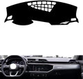 leather dashboard cover Compatible with Audi Q3（No speakers on both sides） 2019-2024，dash cover（black）