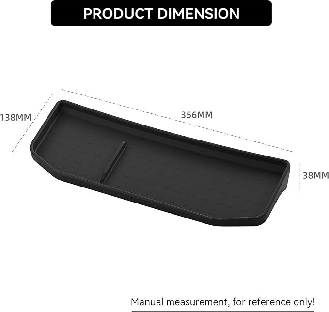 LUCKEASY Dashboard Rear Screen Storage Box for Hyundai Santa Fe 2026 2025 2024 Behind Screen Dashboard Storage Box Accessories Silicone Black
