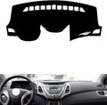 Leather Dashboard Cover Compatible with HyundaiHyundai Elantra 2012-2017，Dash Cover（Black）