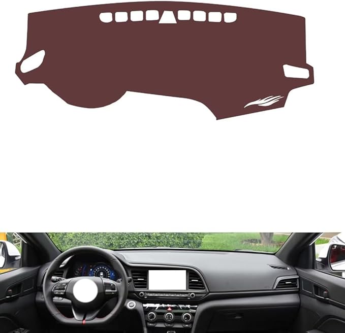 Leather Dashboard Cover Compatible with HyundaiHyundai Elantra 2016-2018，Dash Cover, Non-Slip Dash Cover, Dash mat Dashboard Cover, Interior Dash Covers