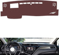 Leather Dashboard Cover Compatible with Toyota Camry（HUD） 2018-2019,Dash Board Cover mat Anti-Slip Sun-Proof and dust-Proof(Brown)