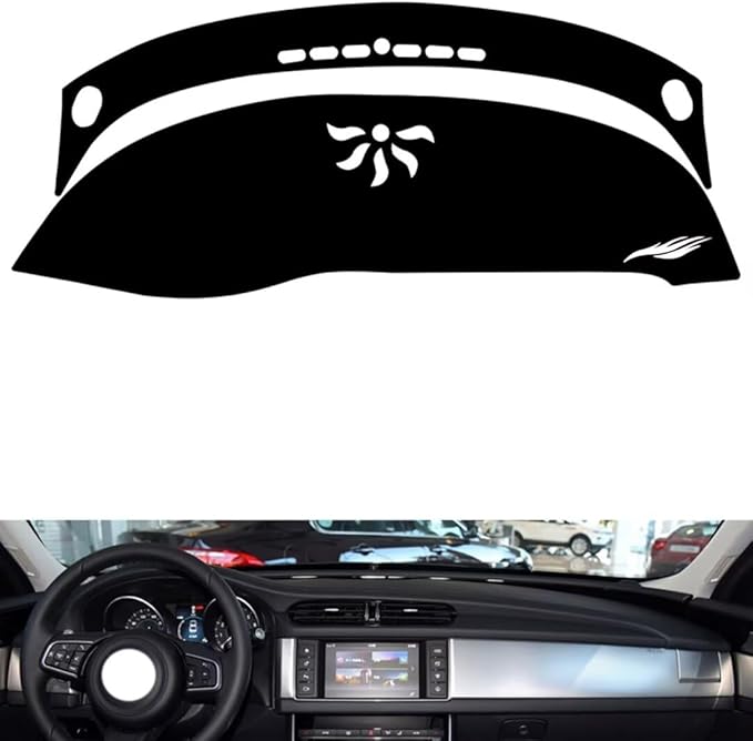 leather dashboard cover Compatible with Jaguar XFL，dash cover（black）