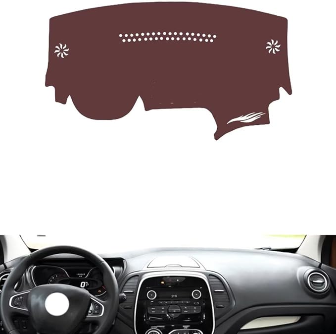 Leather Dashboard Cover Compatible with Renault captur，Dash Cover, Non-Slip Dash Cover, Dash mat Dashboard Cover, Interior Dash Covers