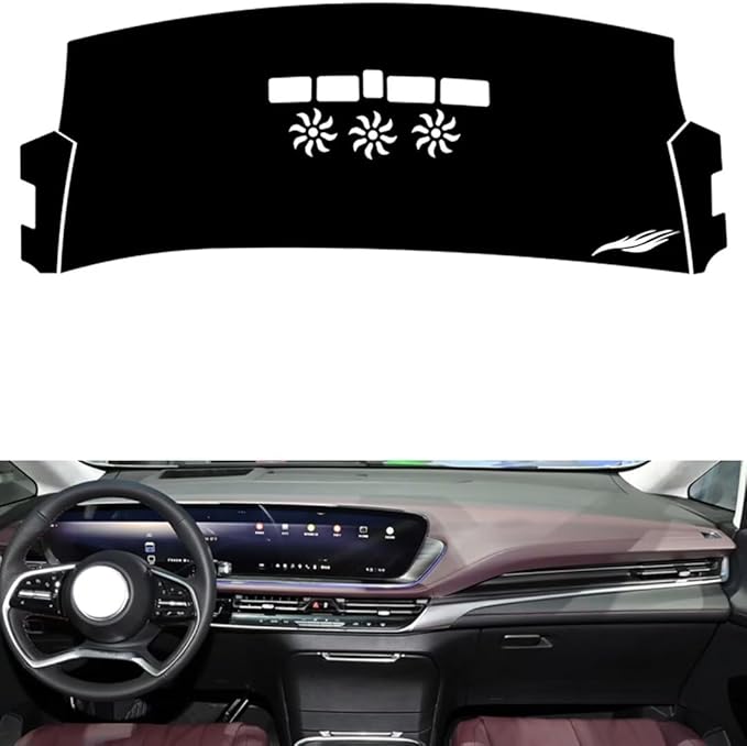 leather dashboard cover Compatible with Buick Century（NO HUD），dash cover（black）