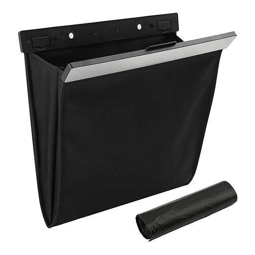 Car Trash Bag, Foldable Car Garbage Can Bin and Storage Bag Hanging Ca-r Trash Bag for Front Back Seat Multi-Purpose Suspended for Sedans, SUVs & Trucks(Color:Metal)