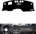 leather dashboard cover Compatible with Mazda 6 Atenza（HUD） 20-2021，dash cover（black）