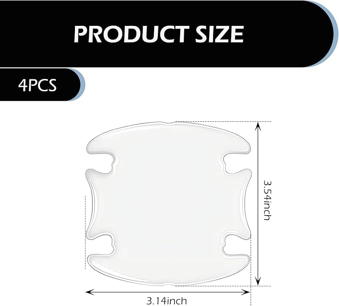 4 PCS Car Door Handle Protector, Anti-Scratch Door Bowl Paint Guard Stickers, Drip Glue Waterproof Auto Handle Protective Film, Universal Fit for Most Cars (Transparent #4PCS)