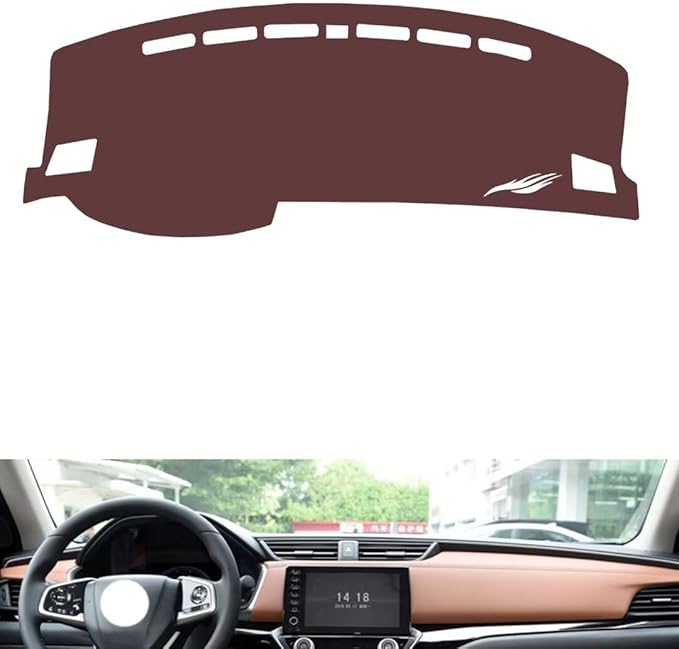 Leather Dashboard Cover Compatible with Honda Envix,Dash Board Cover mat Anti-Slip Sun-Proof and dust-Proof(Brown)