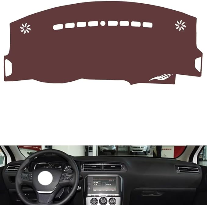 Leather Dashboard Cover Compatible with Citroen C4 C-Quatre 2016-2018，Dash Cover, Non-Slip Dash Cover, Dash mat Dashboard Cover, Interior Dash Covers
