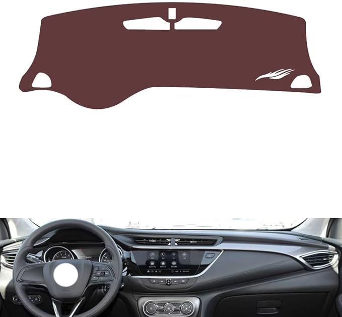 Leather Dashboard Cover Compatible with Buick EncoreGX (No Warning Light 20-2022,Dash Board Cover mat Anti-Slip Sun-Proof and dust-Proof(Brown)