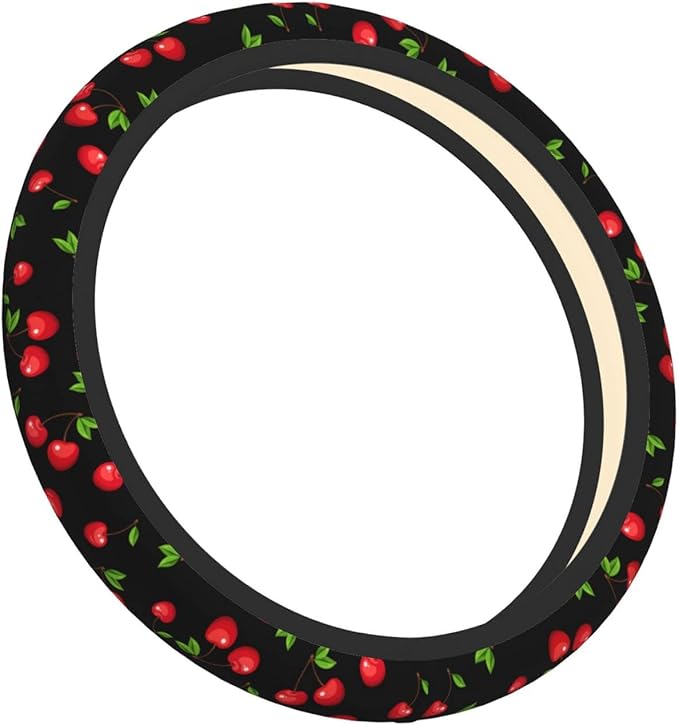 Cherry Steering Wheel Cover Neoprene Universal 15 Inches Car Steering Wheel Protector for Women Men