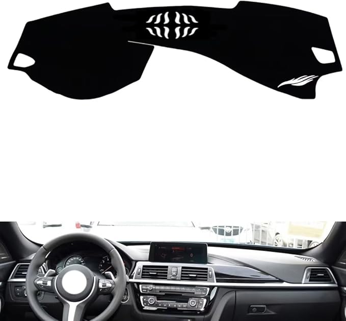 leather dashboard cover Compatible with BMW 3 series/GT (speaker 2013-2019，dash cover（black）