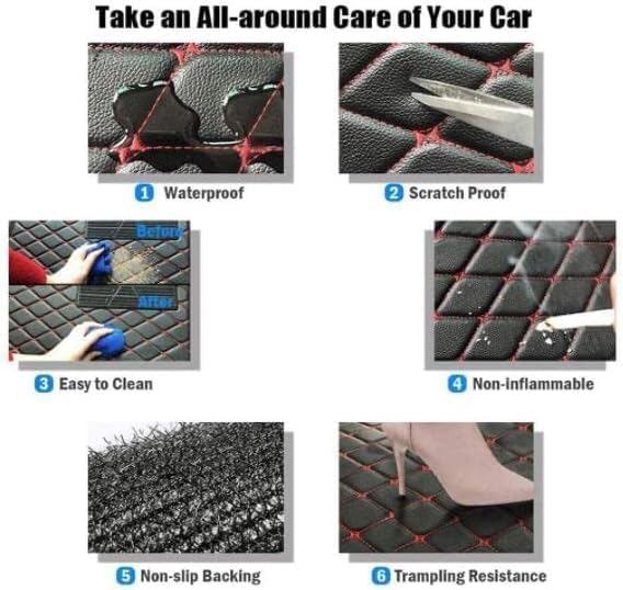 Custom Car Floor Mat Compatible with 97% Car Models Luxury Leather All Weather Waterproof Anti-Skid Full Coverage Car Mats (Wine)