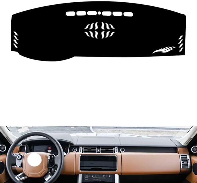 leather dashboard cover Compatible with LR Range Rover Sport 2014-2022，dash cover（black）