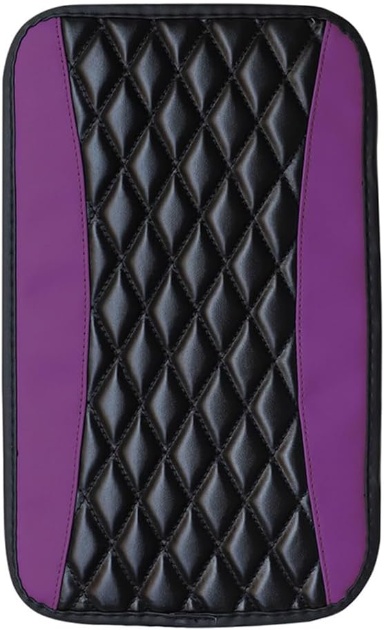 Leather Car Armrest Box Pad for Corvette C8 Stingray/C8 Coupé/C8 Z06/C8.R/C8 LT2 LT6 2019-2023 Waterproof Armrest Center Console Protector Cover Universal Arm Rest Cushion,Purple, normal