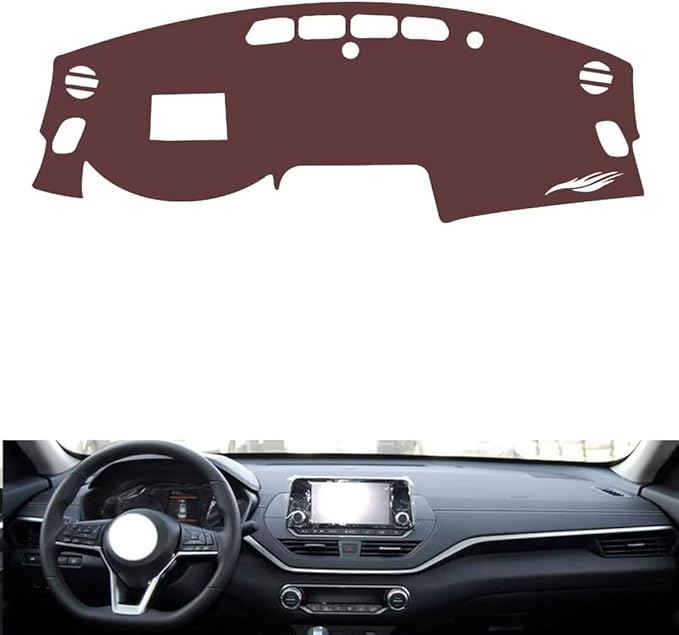 Leather Dashboard Cover Compatible with Nissan Teana（HUD） 2019-20，Dash Cover, Non-Slip Dash Cover, Dash mat Dashboard Cover, Interior Dash Covers