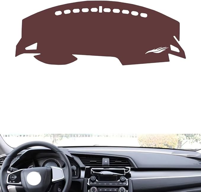 Leather Dashboard Cover Compatible with Honda Civic 2016-2021，Dash Cover, Non-Slip Dash Cover, Dash mat Dashboard Cover, Interior Dash Covers
