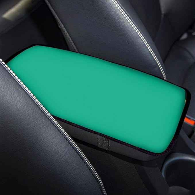 Center Console Armrest Cushion Cover Pad Soft Surface Universal Size fit for Most Sedan, Truck, SUV Seat Box with Beautiful and Unique Green for Auto Car Interior Accessories
