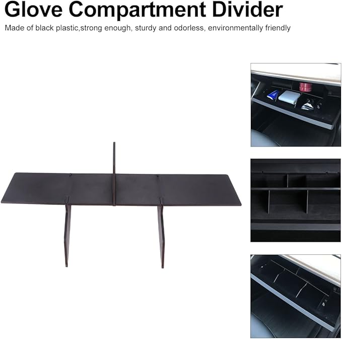 Glove Box Organizer Storage Insert Divider Compatible with Tesla 13.58X2.75X0.11In Car Interior Accessory Console Partition for Enhanced Organization