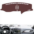 Leather Dashboard Cover Compatible with Lincoln Continental (NO HUD) 2017-2020,Dash Board Cover mat Anti-Slip Sun-Proof and dust-Proof(Brown)