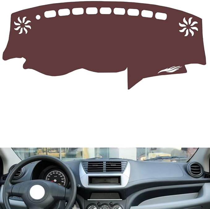 Leather Dashboard Cover Compatible with Suzuki New Alto (No Tachometer 2009-2016，Dash Cover, Non-Slip Dash Cover, Dash mat Dashboard Cover, Interior Dash Covers