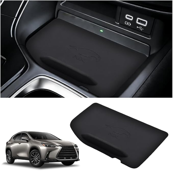 Wireless Charging Anti-Slip Mat for Lexus 2022-2026 NX NX250/NX350/NX350h/NX450h+ Accessories Silicone Material Center Console Liner Protective Pad