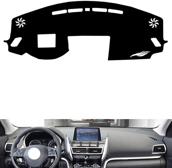 leather dashboard cover Compatible with Mitsubishi ECCLPSE CROSS（HUD），dash cover（black）