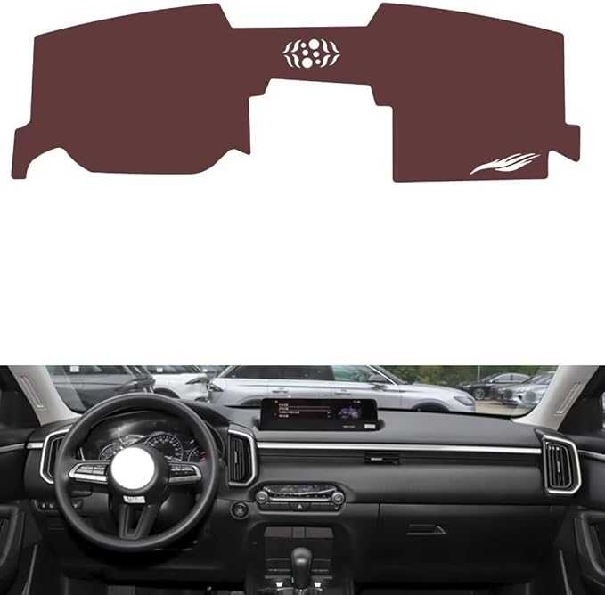 generic leather dashboard cover Compatible with Mazda CX-50 （NO HUD），dash cover, Non-Slip Dash Cover, Dash mat Dashboard Cover, Interior Dash Covers, brown