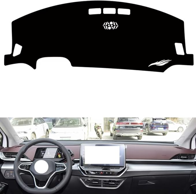 leather dashboard cover Compatible with VW ID.6 X (NO HUD，dash cover（black）