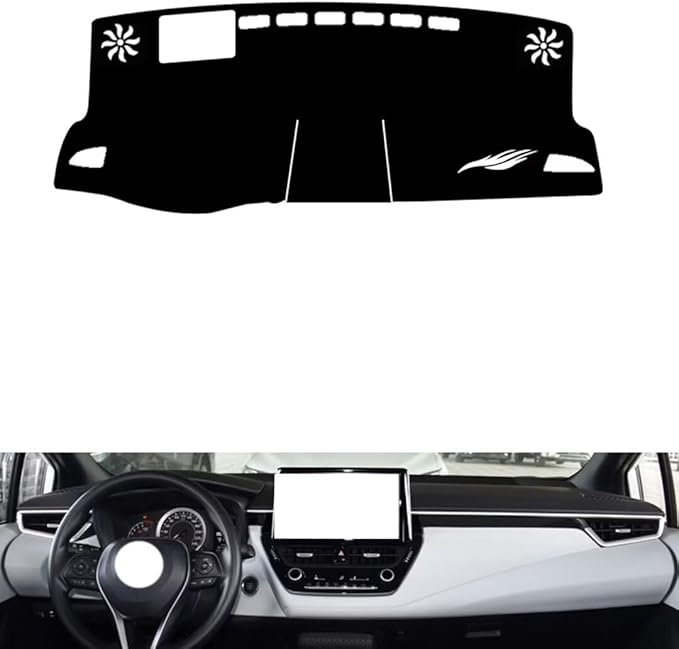 leather dashboard cover Compatible with Toyota Corolla （HUD） 2019-2023，dash cover（black）