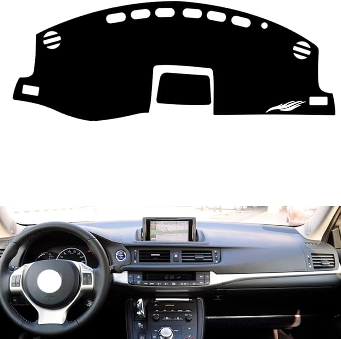 leather dashboard cover Compatible with LEX CT navigation 2012-2013，dash cover（black）