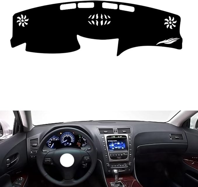 leather dashboard cover Compatible with LEX GS 2004-2011，dash cover（black）