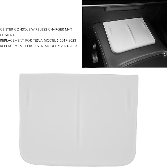 Aramox Center Console Wireless Charger Mat, Car Center Console Wireless Charger Mat Heat Silicone Anti Slip Phone Pad Mat Replacement (Translucent)