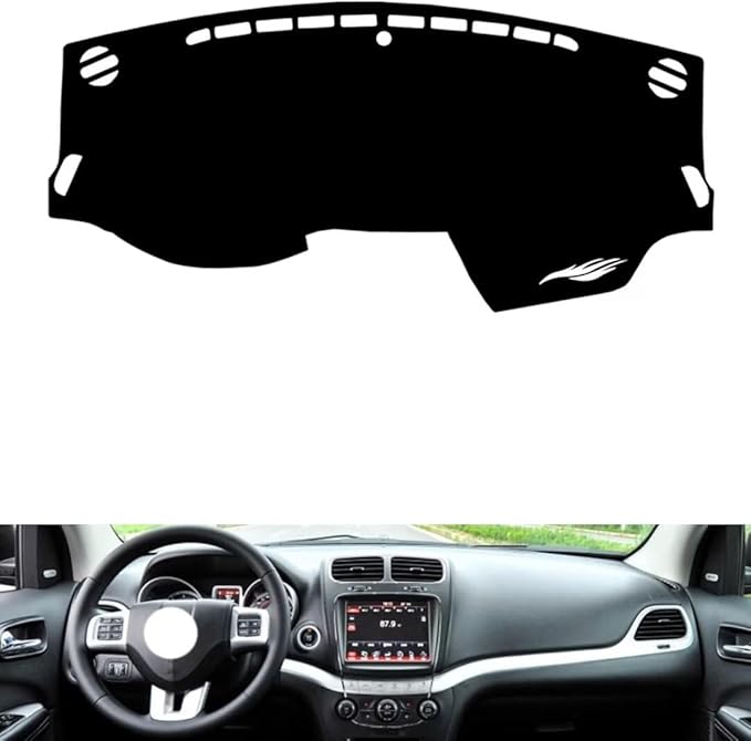 leather dashboard cover Compatible with Dodge Journey 2013-2016，dash cover（black）